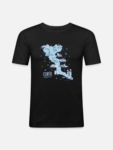 Corfu Greece Corfu - Men's Slim Fit T-Shirt - black