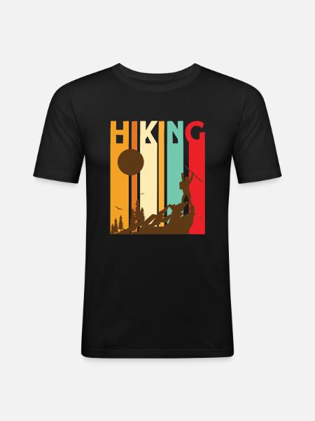Hiking Retro Hiking - Men's Slim Fit T-Shirt - black