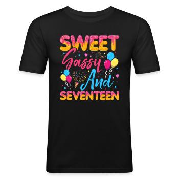 Sweet Sassy And Seventeen Sprinkles Delicious - Men's Slim Fit T-Shirt - black - Front - Nik (191cm)