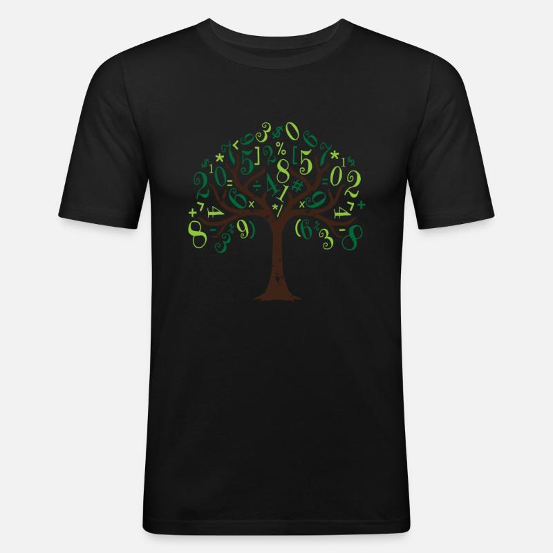 Mathebaum Mathe Baum Mathematik - Männer Slim Fit T-Shirt - Schwarz