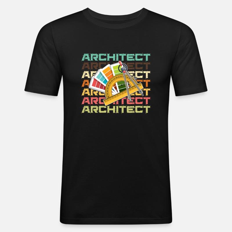 Architecte Architecte Architecture Bâtiment - T-shirt près du corps Homme - noir