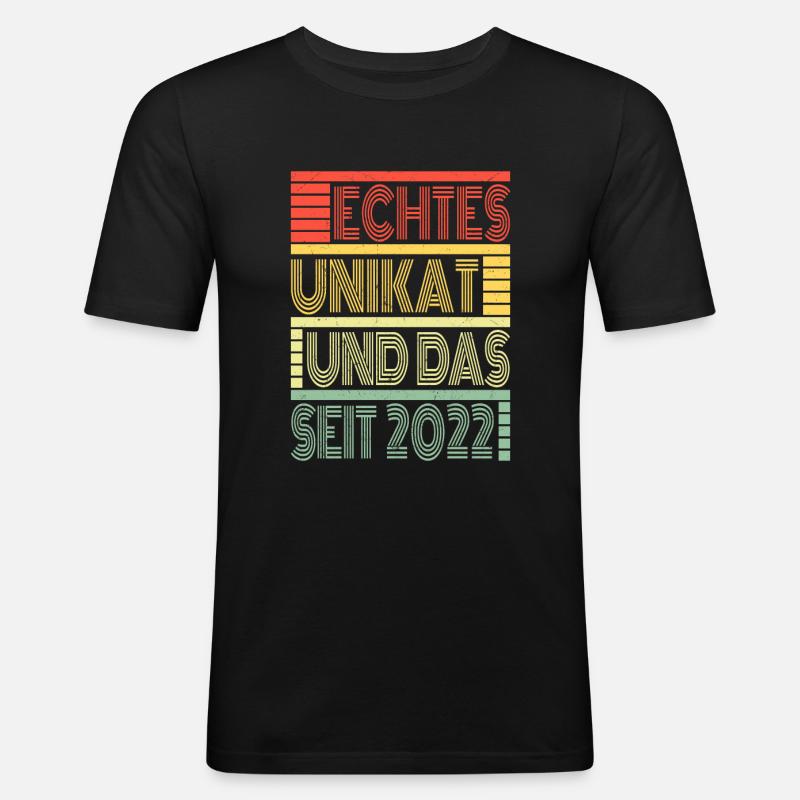 Echtes Unikat Seit 2022 Geboren 2022 Geburtstag - Männer Slim Fit T-Shirt - Schwarz