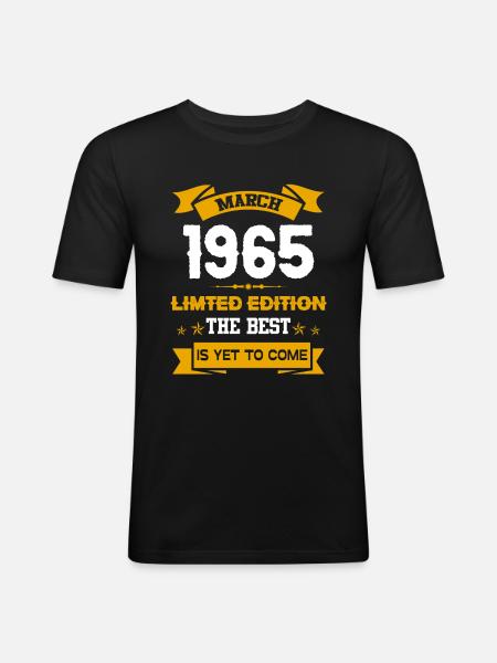 March 1965 Birthday present - Men's Slim Fit T-Shirt - black