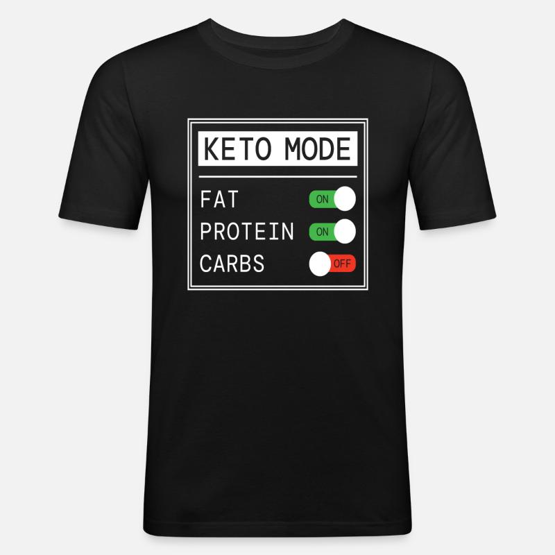 Keto Mode Gesundes Essen - Männer Slim Fit T-Shirt - Schwarz