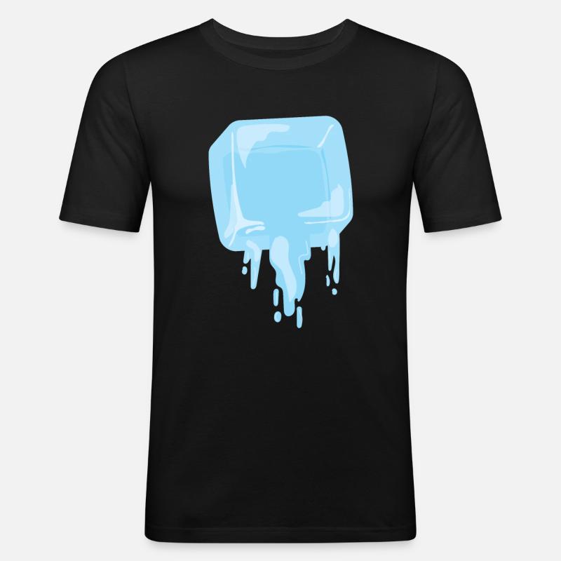 Eiswürfel Sommer Eis Getränk - Männer Slim Fit T-Shirt - Schwarz