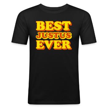 Justus First Name Funny Gift - Men's Slim Fit T-Shirt - black - Front - Nik (191cm)