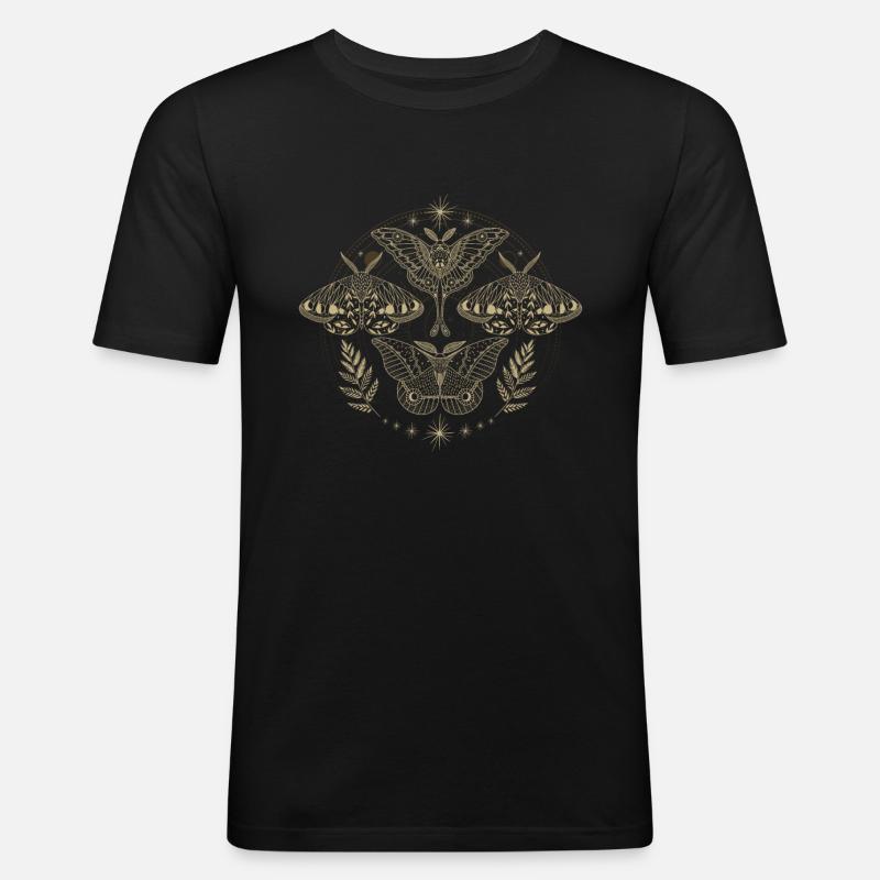 Moth Goth Moth Mystical - Men's Slim Fit T-Shirt - black