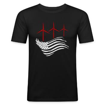 Wind Power America Wind Wind Energy - Men's Slim Fit T-Shirt - black - Front - Nik (191cm)