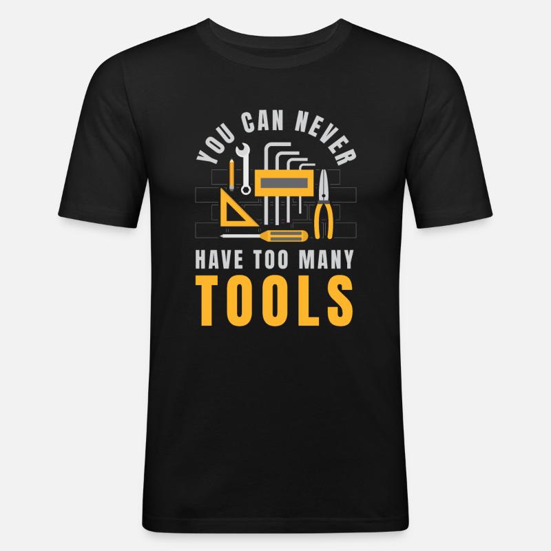 Too Many Tools Werkzeug Handwerker - Männer Slim Fit T-Shirt - Schwarz