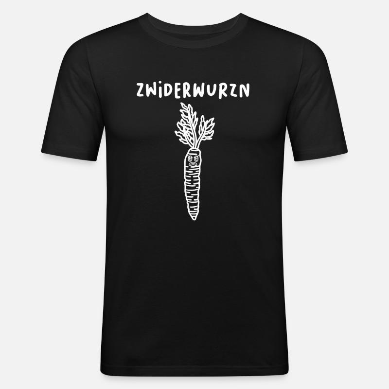 Zwiderwurzn dialect dialect Bavarian - Men's Slim Fit T-Shirt - black