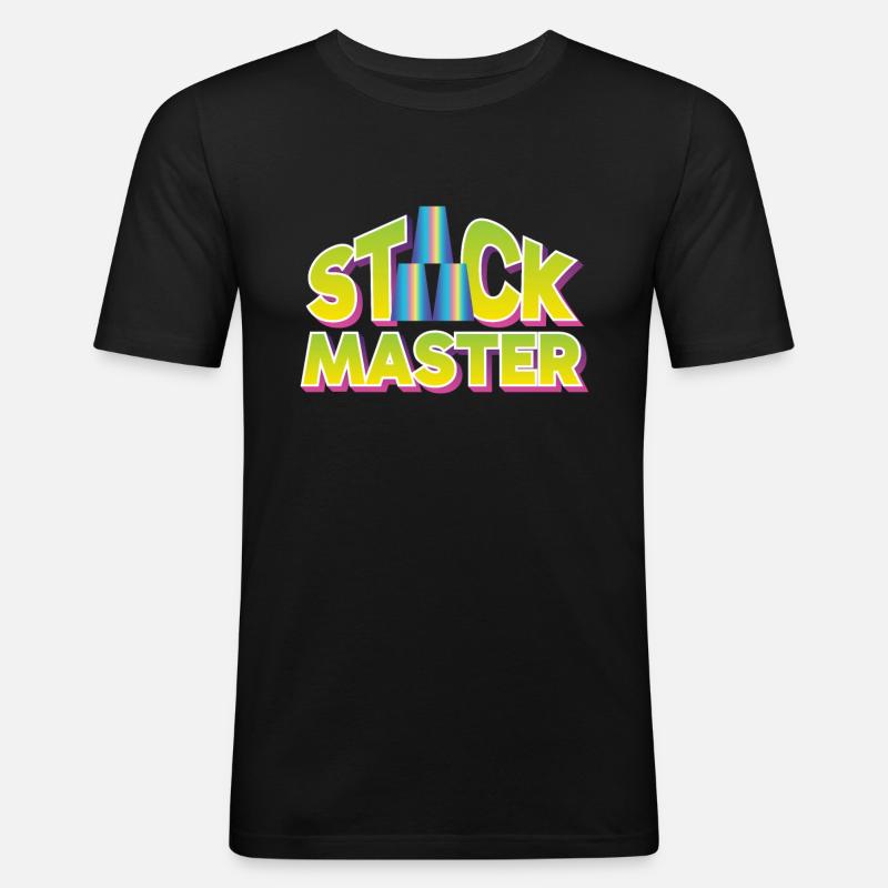 Cup Stacking Stack Master - Männer Slim Fit T-Shirt - Schwarz