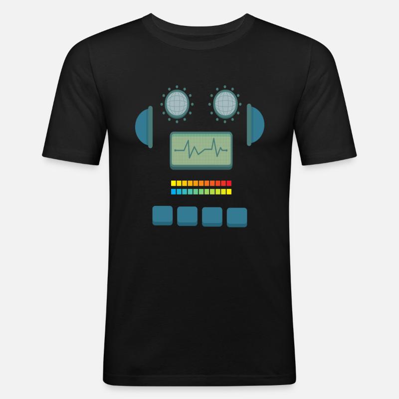 Roboter Kostüm Robotik Technik - Männer Slim Fit T-Shirt - Schwarz