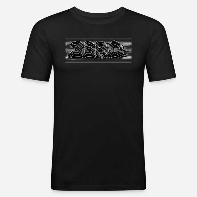 zero logo lines design - Men's Slim Fit T-Shirt - black