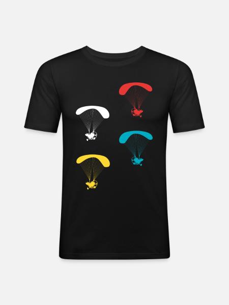 Motorized Paraglider Pilot - Men's Slim Fit T-Shirt - black