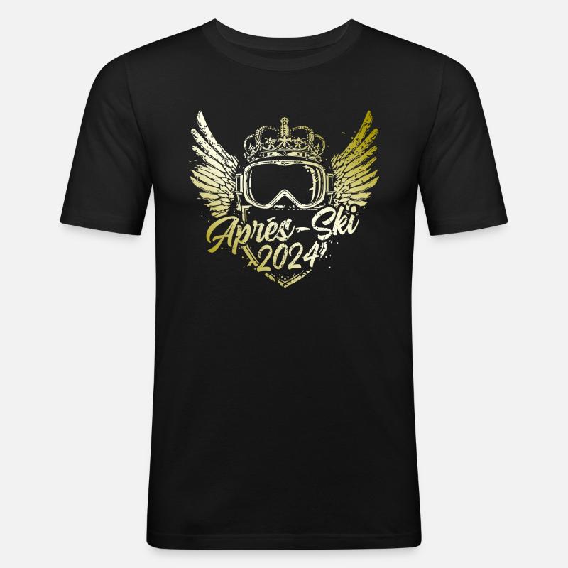 Apres Ski 2024 - Männer Slim Fit T-Shirt - Schwarz