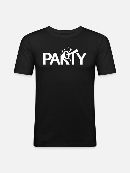 Parti - T-shirt près du corps Homme - noir
