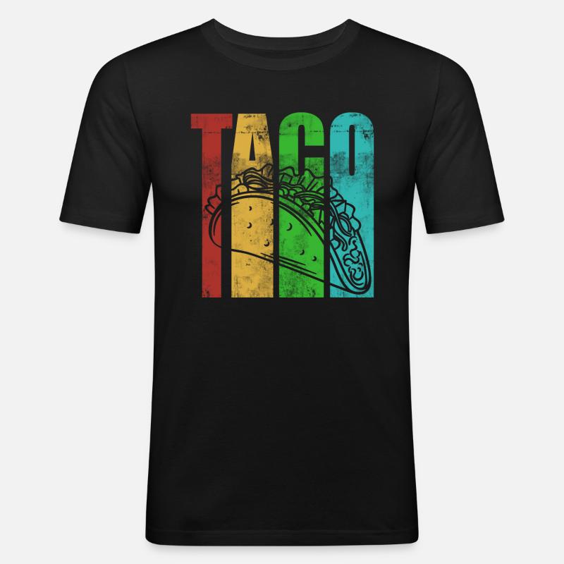 Taco - Männer Slim Fit T-Shirt - Schwarz