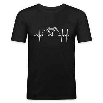 Fahrrad - Männer Slim Fit T-Shirt - Schwarz - Vorne - Nik (191cm)