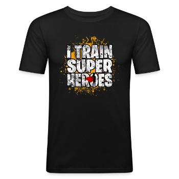 superheroes - Men's Slim Fit T-Shirt - black - Front - Nik (191cm)