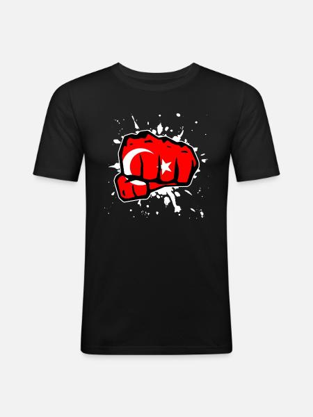 Turkey fist - Men's Slim Fit T-Shirt - black