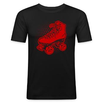 Rollschuhe - Männer Slim Fit T-Shirt - Schwarz - Vorne - Nik (191cm)
