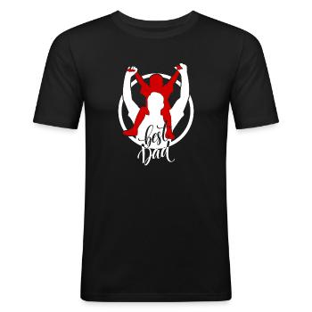 Father's Day - Men's Slim Fit T-Shirt - black - Front - Nik (191cm)