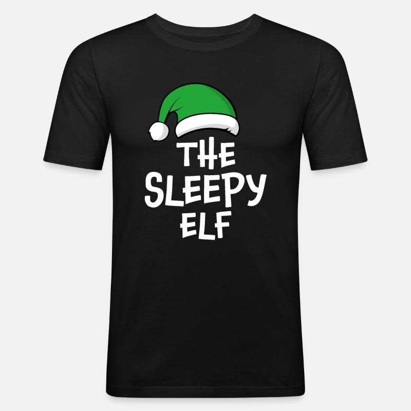 Der schläfrige Elf - Männer Slim Fit T-Shirt - Schwarz