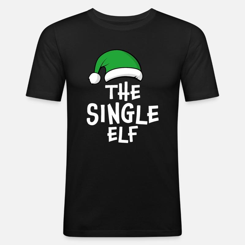Der einzelne Elf - Männer Slim Fit T-Shirt - Schwarz