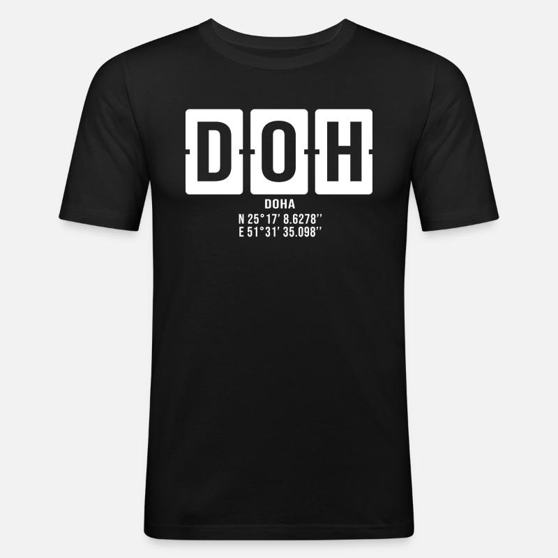 Katar Doha Doha Katar - Männer Slim Fit T-Shirt - Schwarz