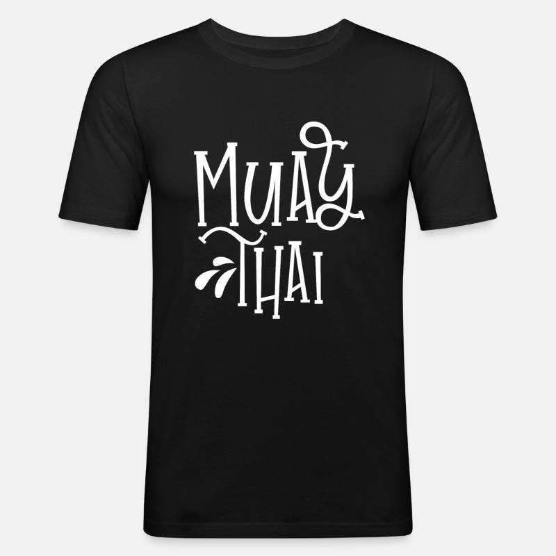 Muay Thai - Männer Slim Fit T-Shirt - Schwarz