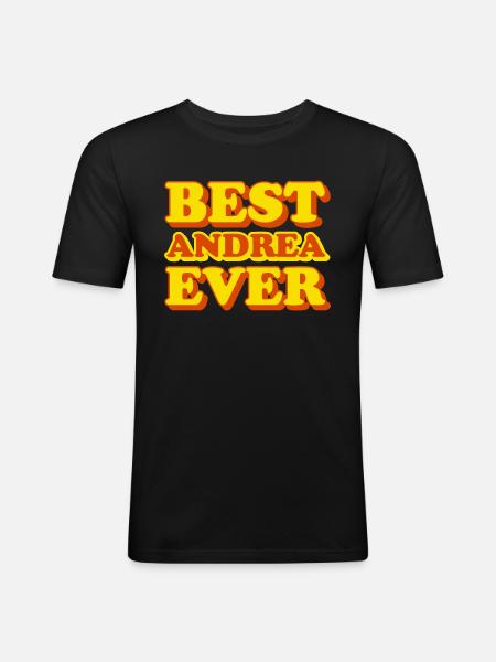 Andrea First Name Funny Gift - Men's Slim Fit T-Shirt - black