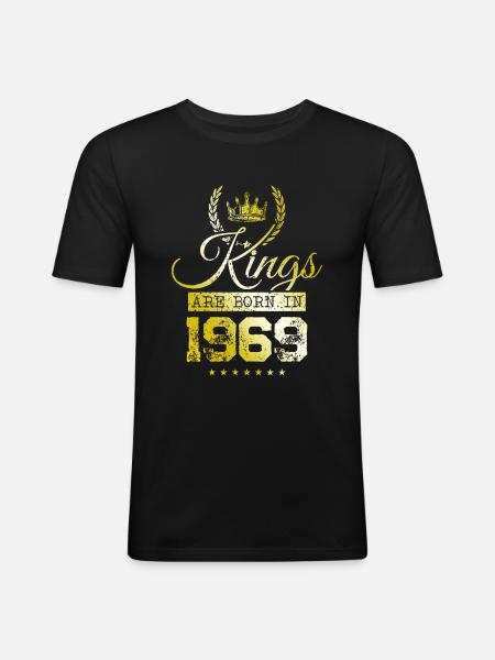 kings are born 1969 - Men's Slim Fit T-Shirt - black