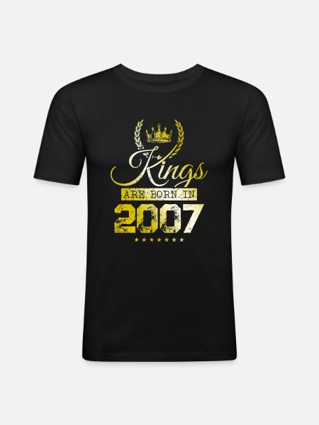 kings are born 2007 - Men's Slim Fit T-Shirt - black