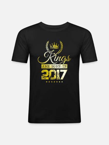 kings are born 2017 - Men's Slim Fit T-Shirt - black