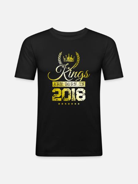 kings are born 2018 - Men's Slim Fit T-Shirt - black