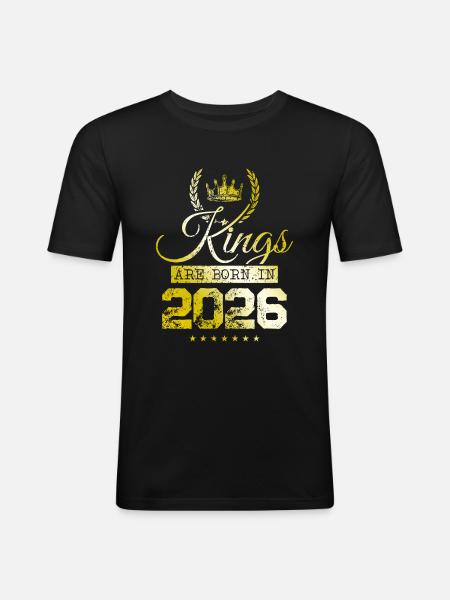kings are born 2026 - Men's Slim Fit T-Shirt - black