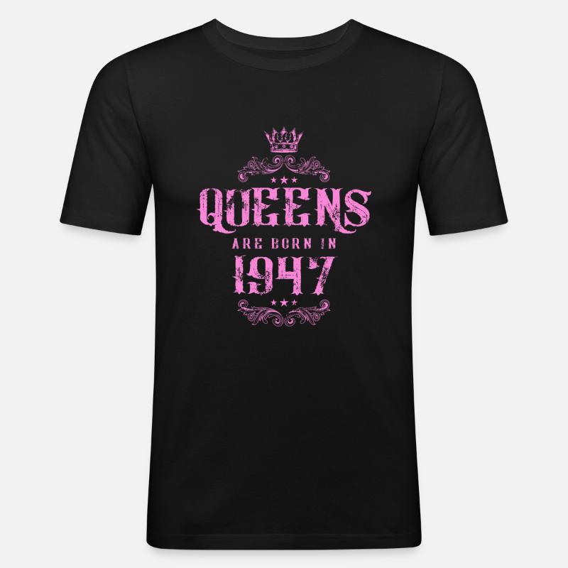 born in 1947 - Männer Slim Fit T-Shirt - Schwarz