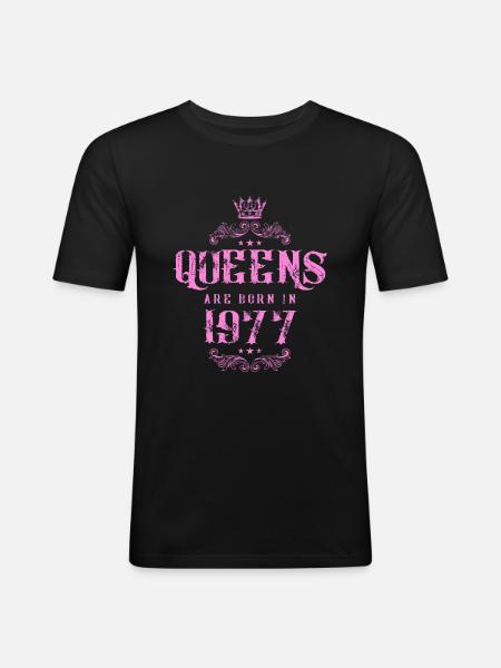 born in 1977 - Men's Slim Fit T-Shirt - black