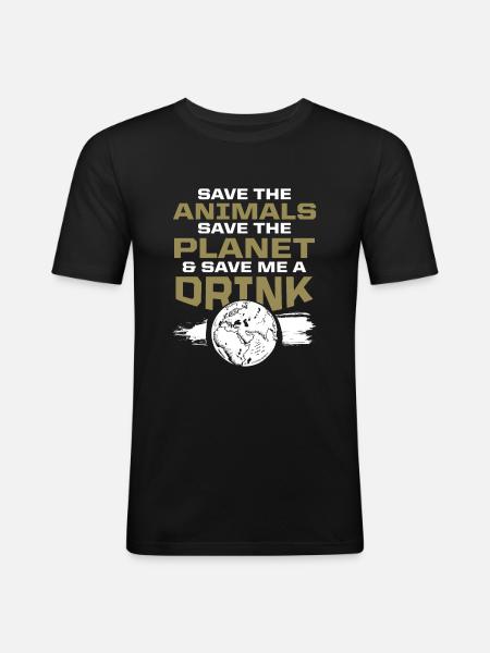 tierschutz umweltschutz - Männer Slim Fit T-Shirt - Schwarz