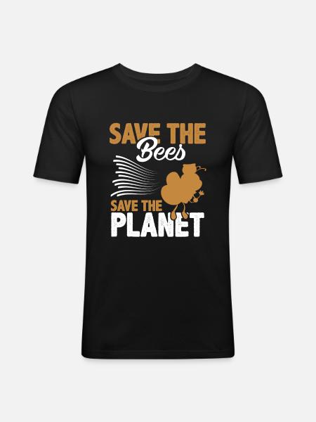bee protection environmental protection - Men's Slim Fit T-Shirt - black