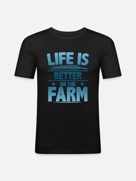 Farmer life is better - Men's Slim Fit T-Shirt - black
