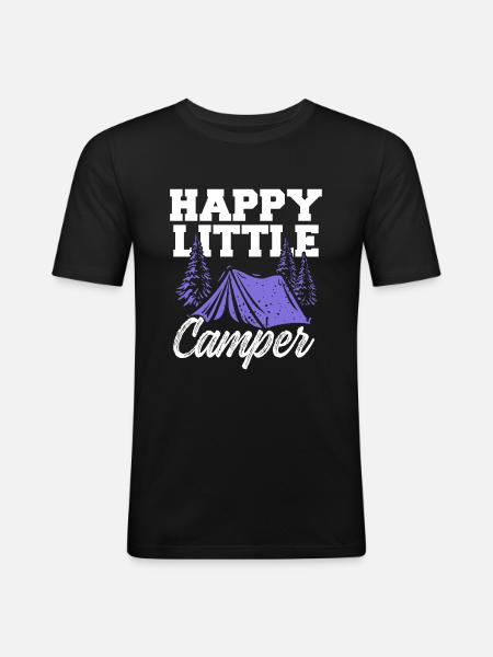 joyeux petit campeur - T-shirt près du corps Homme - noir
