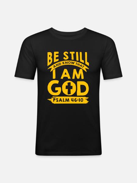 I am your God psalm - Men's Slim Fit T-Shirt - black
