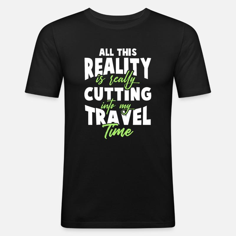 devise de voyage de voyage - T-shirt près du corps Homme - noir