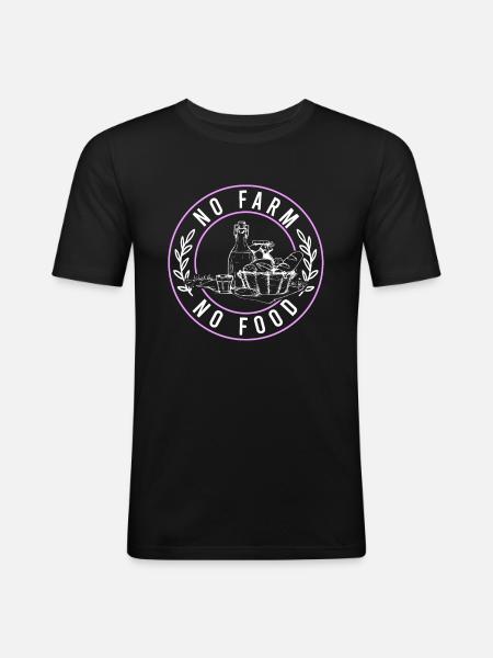 no farmer no food - Men's Slim Fit T-Shirt - black