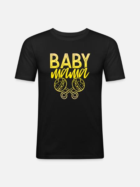 bébé maman - T-shirt près du corps Homme - noir