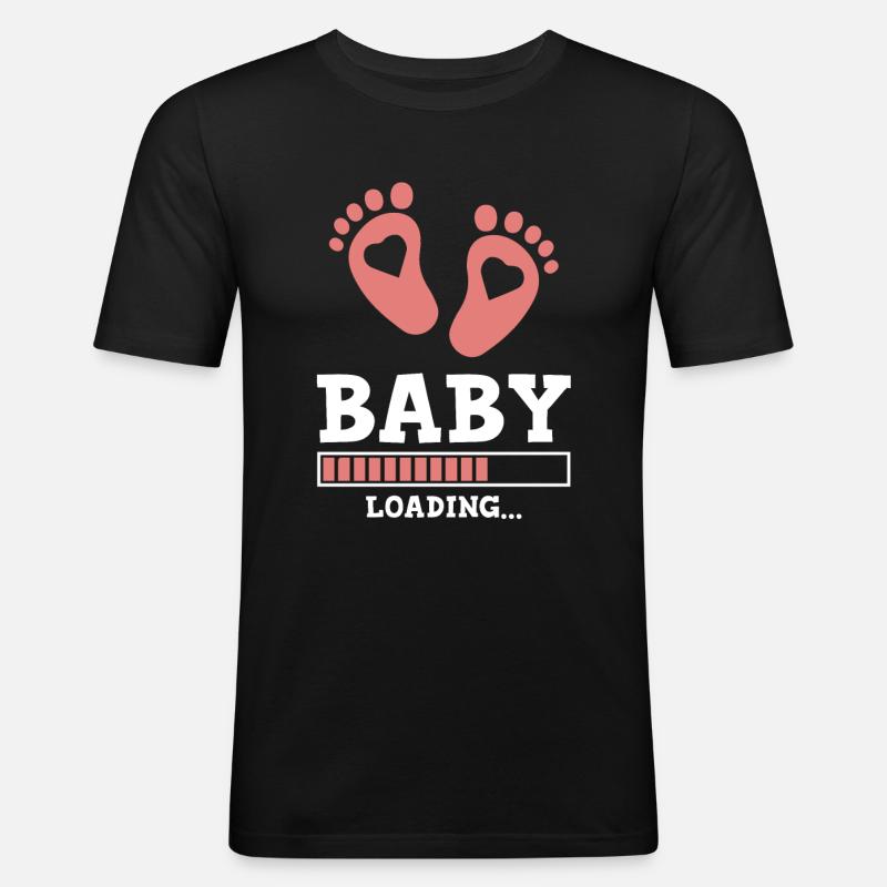 baby loading spruch - Männer Slim Fit T-Shirt - Schwarz