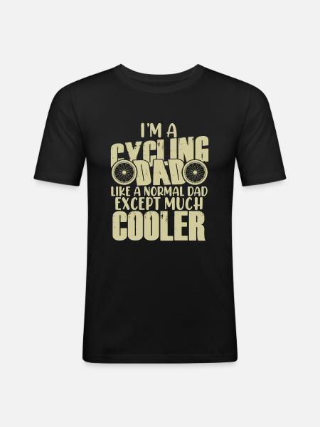 biker dad papa - Männer Slim Fit T-Shirt - Schwarz
