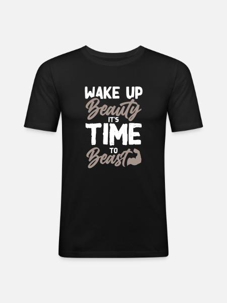 beauty beast fitness - Men's Slim Fit T-Shirt - black
