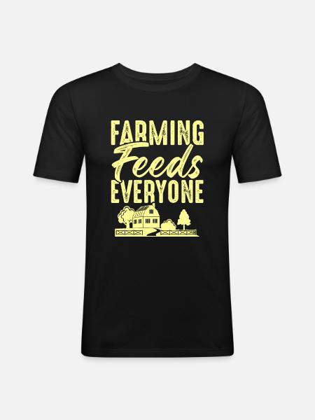 farm farming - Men's Slim Fit T-Shirt - black